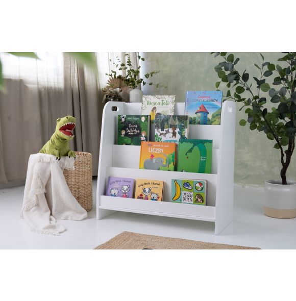 Montessori bookshelf, white, 73 cm