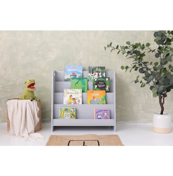 Montessori bookshelf, grey, 73 cm