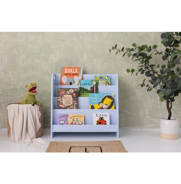 Montessori bookshelf, blue, 73 cm