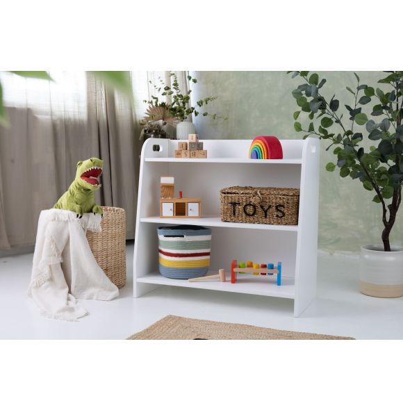 Montessori toy shelf, white, 73 cm