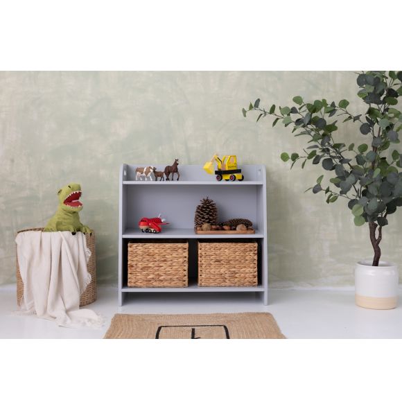 Montessori toy shelf, grey, 73 cm