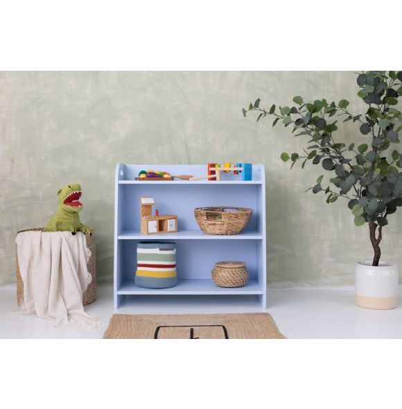 Montessori toy shelf, blue, 73 cm