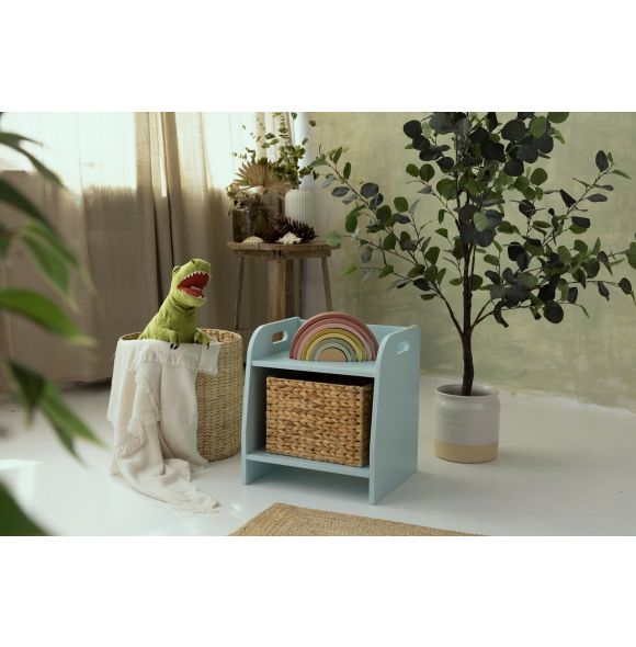 Small montessori toy shelf, mint, 40 cm